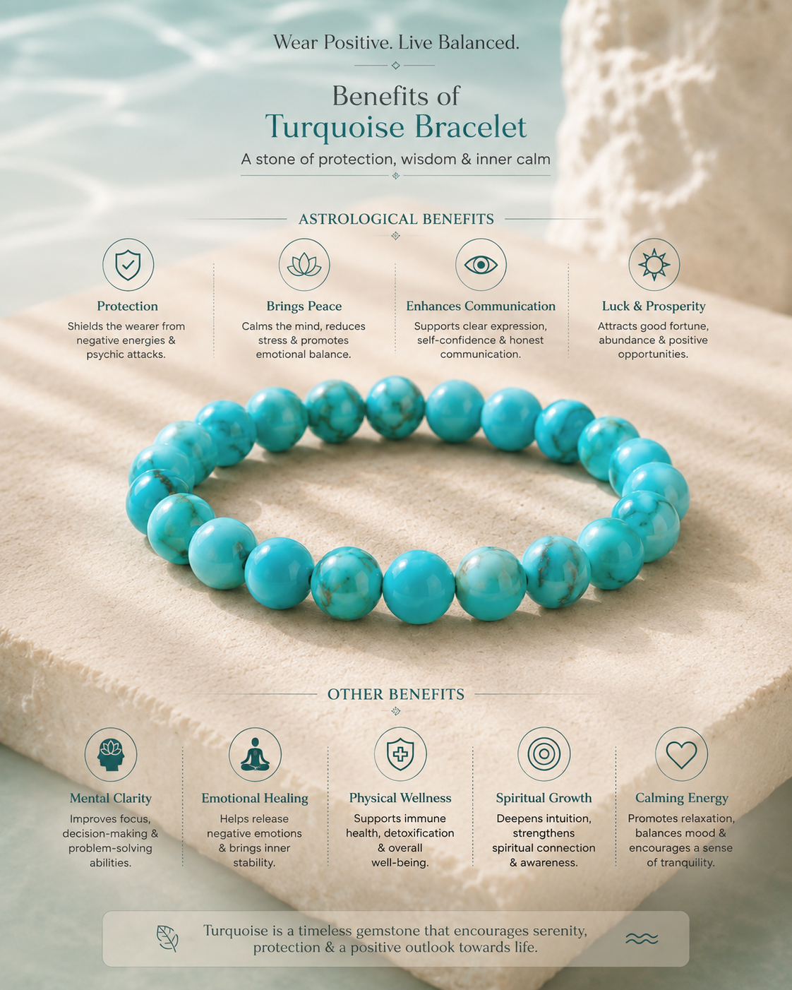 Natural Turquoise Stone Bracelet | RatnAura