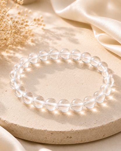 Clear Quartz Crystal Bracelet for Clarity, Focus & Positive Energy | RatnAura