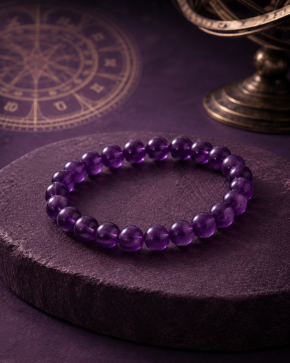Natural Amethyst Stone Bracelet | Purple Gemstone Bracelet | RatnAura