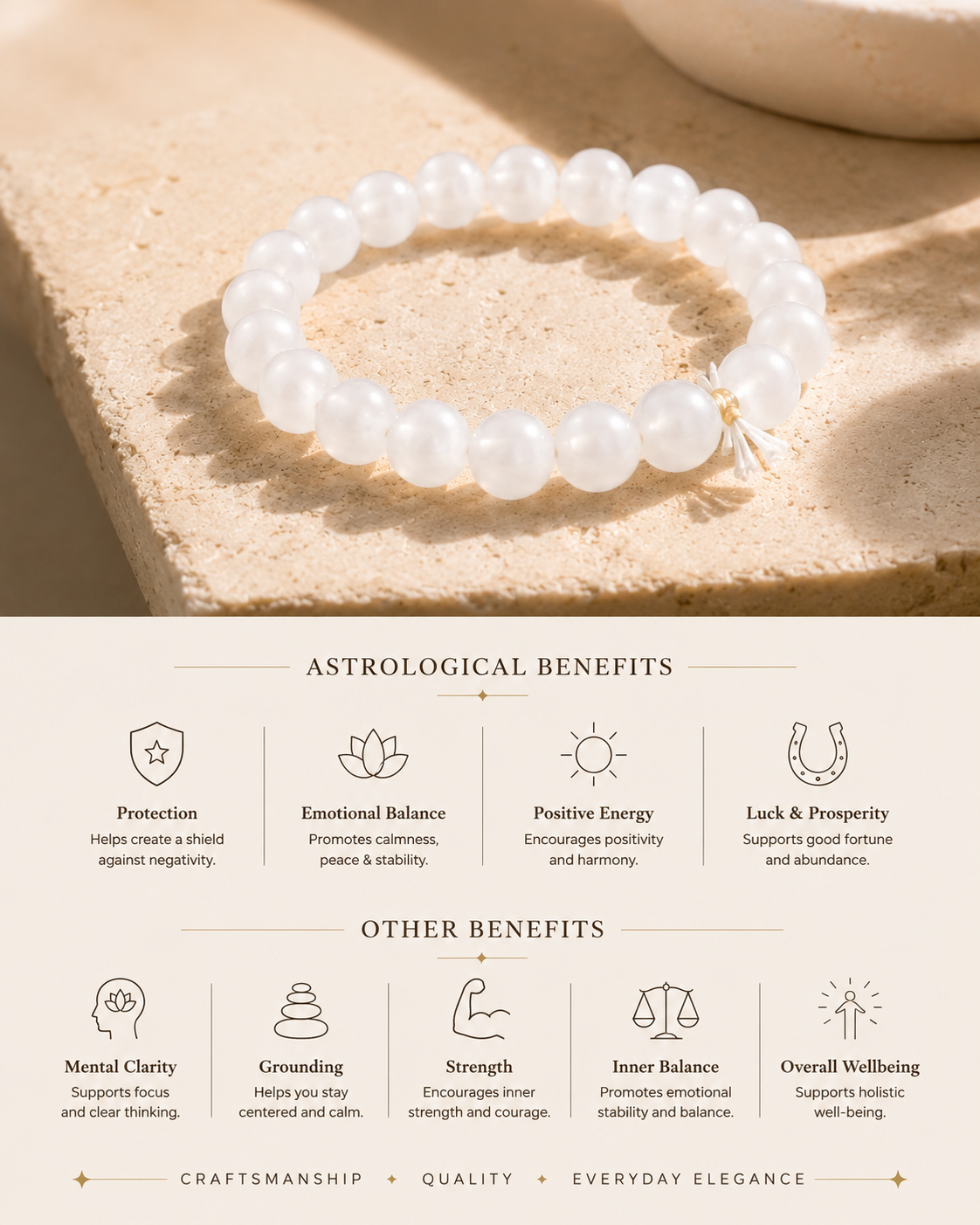 Natural Rainbow Moonstone Adjustable Bracelet | 8mm Beads | RatnAura