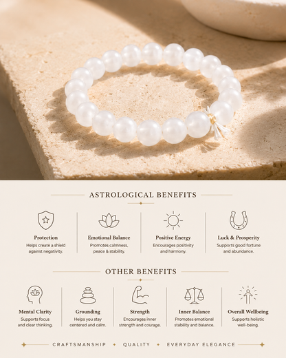 Natural Rainbow Moonstone Adjustable Bracelet | 8mm Beads | RatnAura
