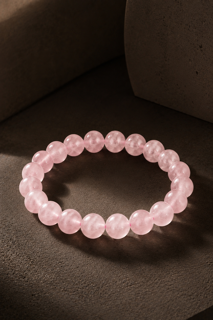 Natural Authentic Rose Quartz Crystal Bracelet – RatnAura