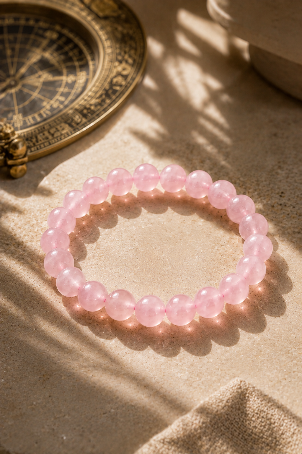 Natural Authentic Rose Quartz Crystal Bracelet – RatnAura