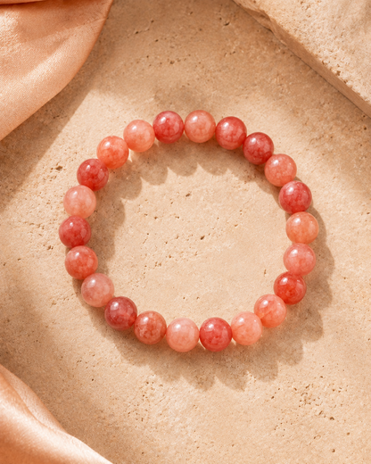 Natural Sunstone Adjustable Stretch Bracelet | RatnAura
