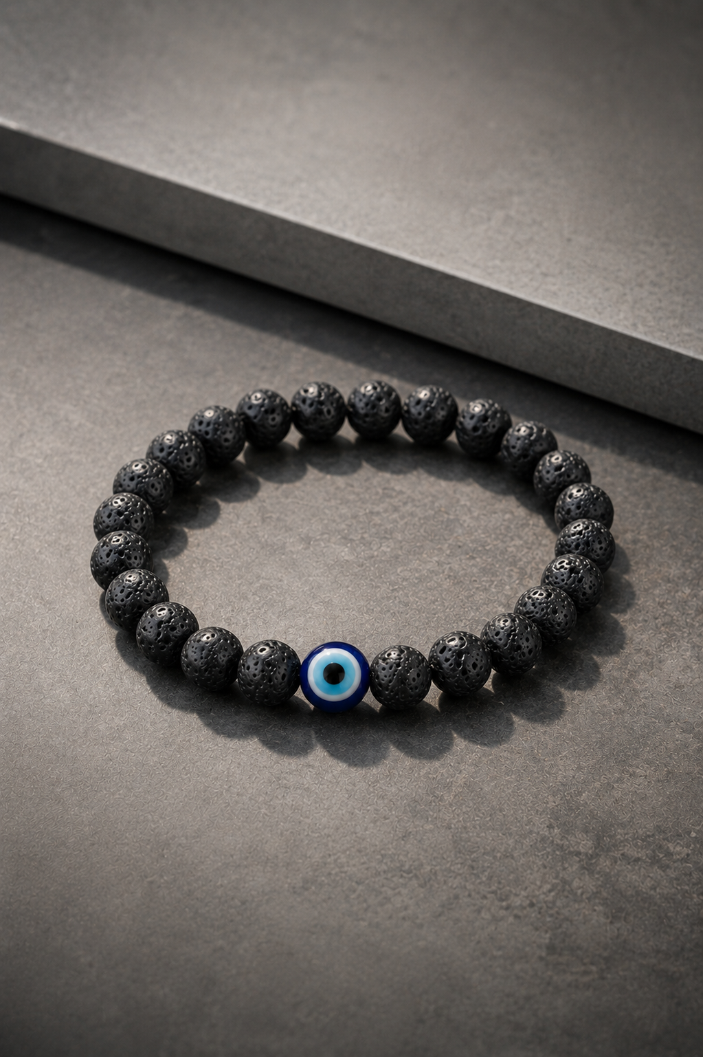 Evil Eye Lava Stone Bracelet – Protection & Positive Energy | RatnAura