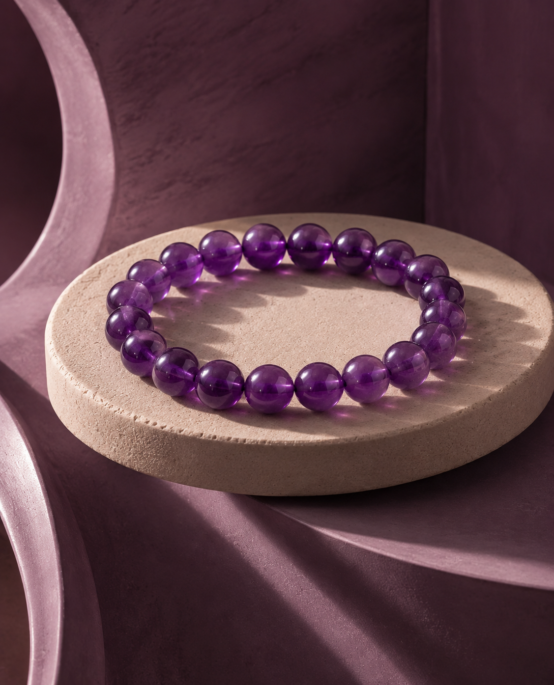 Natural Amethyst Stone Bracelet | Purple Gemstone Bracelet | RatnAura