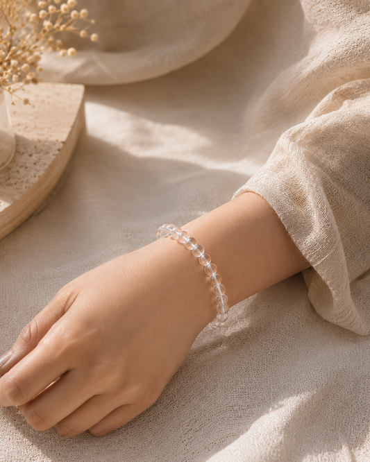Clear Quartz Crystal Bracelet for Clarity, Focus & Positive Energy | RatnAura