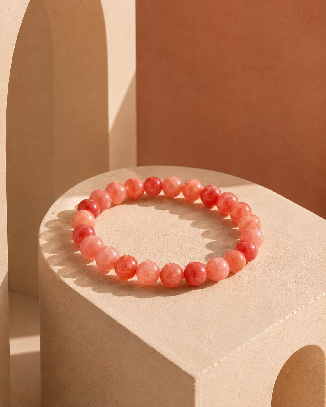 Natural Sunstone Adjustable Stretch Bracelet | RatnAura