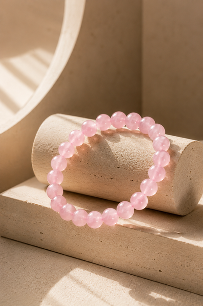 Natural Authentic Rose Quartz Crystal Bracelet – RatnAura