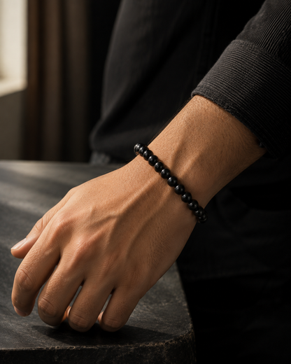 Black Onyx Crystal Bracelet for Protection, Strength & Grounding| RatnAura