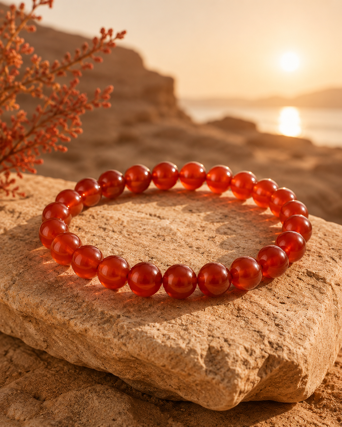 Natural Genuine Carnelian Stone Bracelet | RatnAura