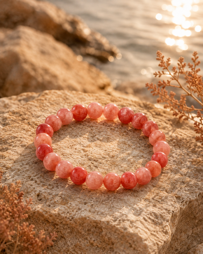 Natural Sunstone Adjustable Stretch Bracelet | RatnAura