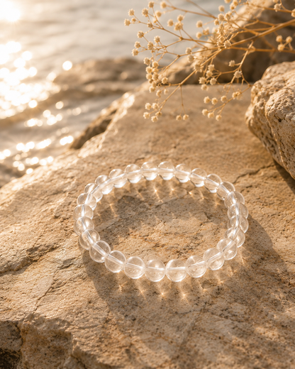 Clear Quartz Crystal Bracelet for Clarity, Focus & Positive Energy | RatnAura