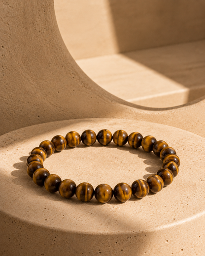 Natural Tiger Eye Adjustable Stretch Bracelet | RatnAura