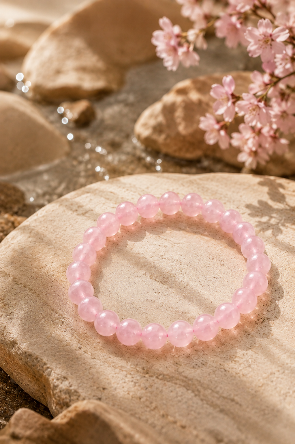 Natural Authentic Rose Quartz Crystal Bracelet – RatnAura