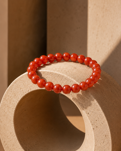 Natural Red Jasper Adjustable Stretch Bracelet | 8mm Beads | RatnAura