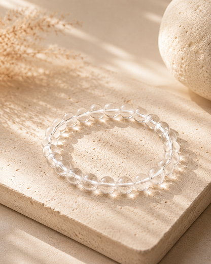 Clear Quartz Crystal Bracelet for Clarity, Focus & Positive Energy | RatnAura