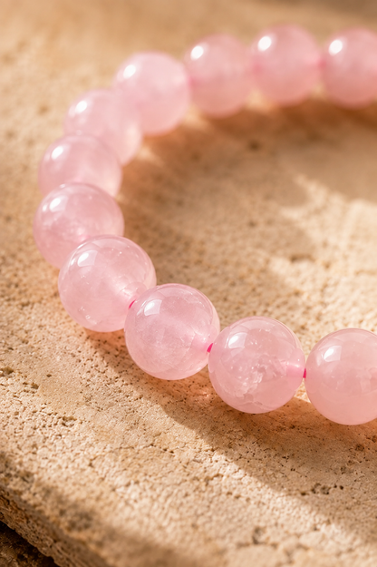 Natural Authentic Rose Quartz Crystal Bracelet – RatnAura