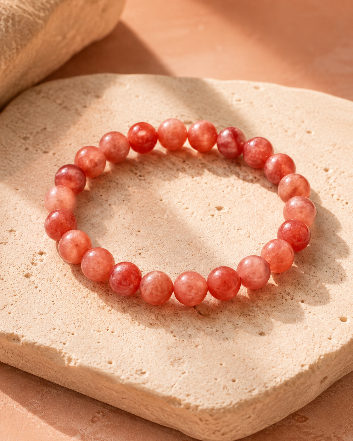 Natural Sunstone Adjustable Stretch Bracelet | RatnAura