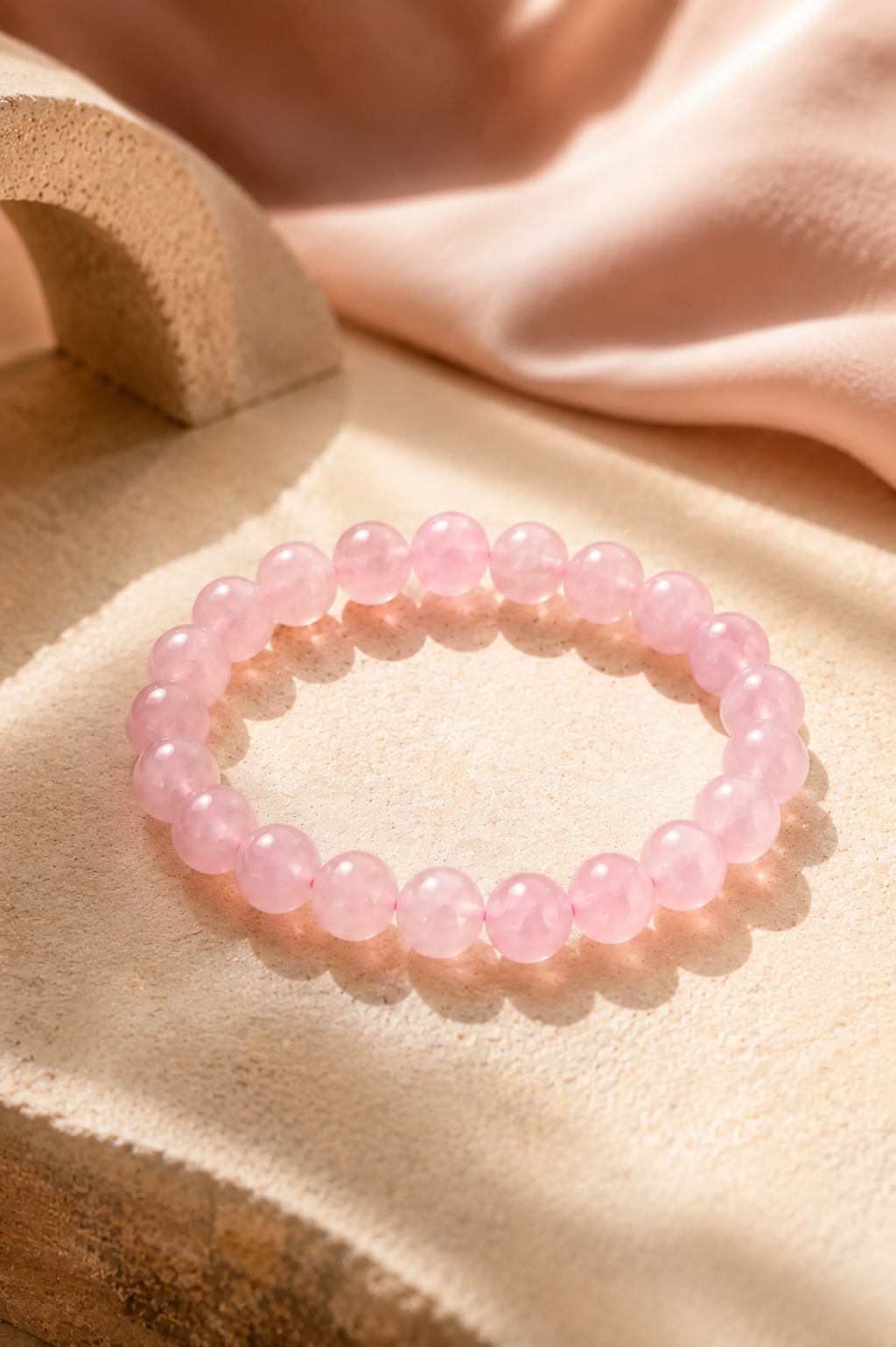 Natural Authentic Rose Quartz Crystal Bracelet – RatnAura