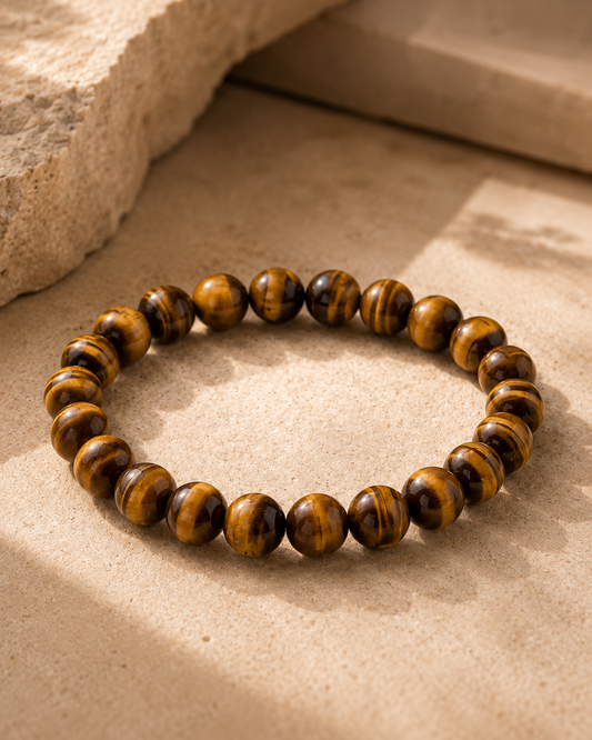 Natural Tiger Eye Adjustable Stretch Bracelet | RatnAura