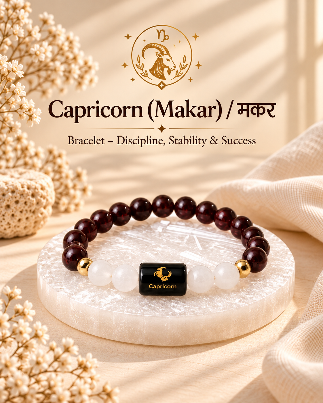 ♑ Capricorn Zodiac Bracelet – Ambition, Strength & Stability | RatnAura