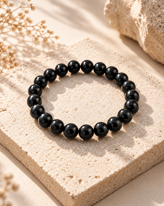 Black Onyx Crystal Bracelet for Protection, Strength & Grounding| RatnAura