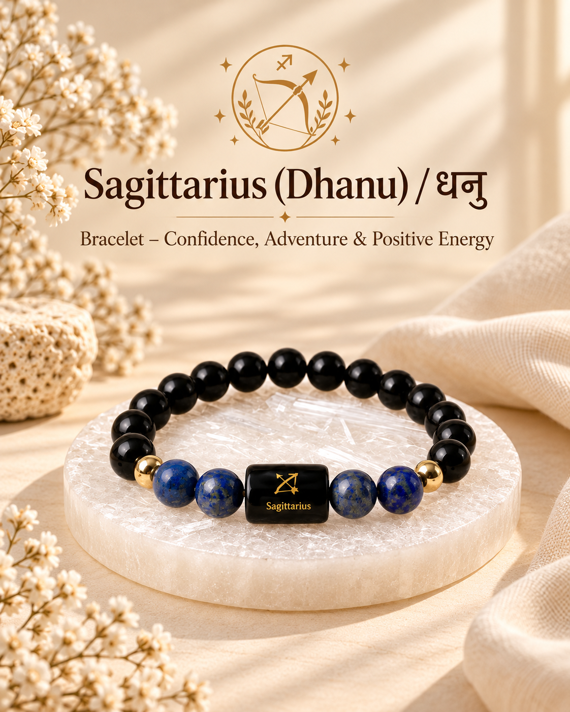 ♐ Sagittarius Zodiac Bracelet – Freedom, Focus & Inner Direction | RatnAura